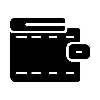 deri cüzdan düz simgesi, vektör, illüstrasyon