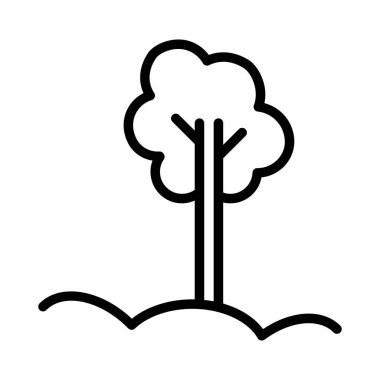 Ağaç Parkı düz simgesi, vektör, illüstrasyon 