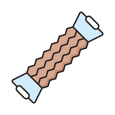 egzersiz band düz simgesi beyaz arka plan, vektör, illüstrasyon izole