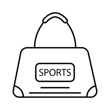 spor çanta düz simgesi beyaz arka plan, vektör, illüstrasyon izole