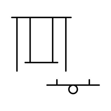 salıncak park tatil vektör renk simgesi