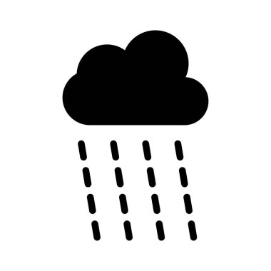 yağmur bulutu düz simgesi, vektör, illüstrasyon