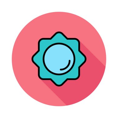 yaz güneş düz simgesi, vektör, illüstrasyon