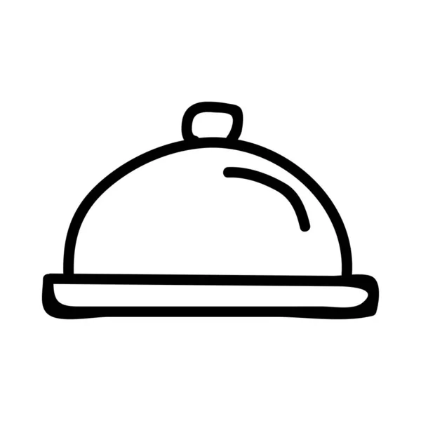 Restaurant Serviert Gericht Flache Symbol Vektor Illustration — Stockvektor