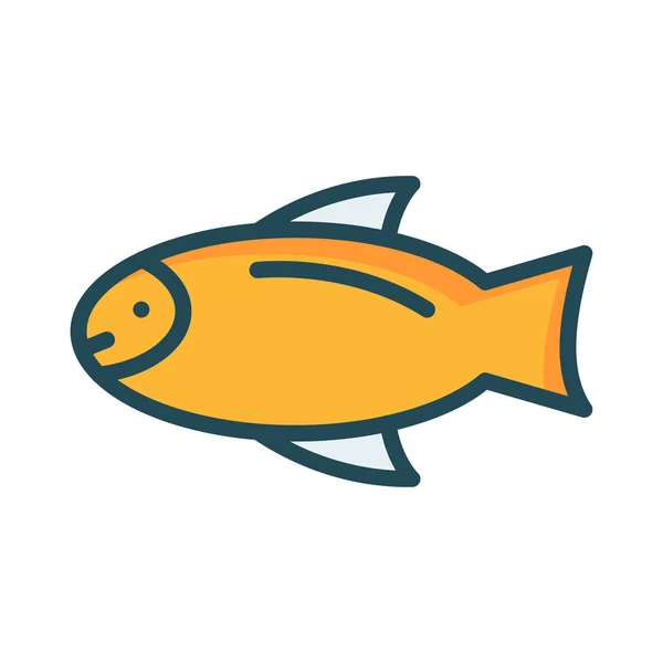 Fish Flat Icon Vector Illustration — Stock Vector