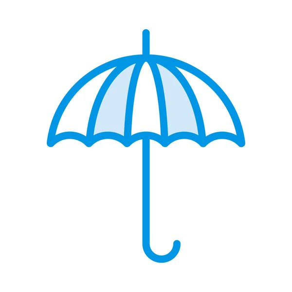 Rain Umbrella Flat Icon Vector Illustration — Stock Vector