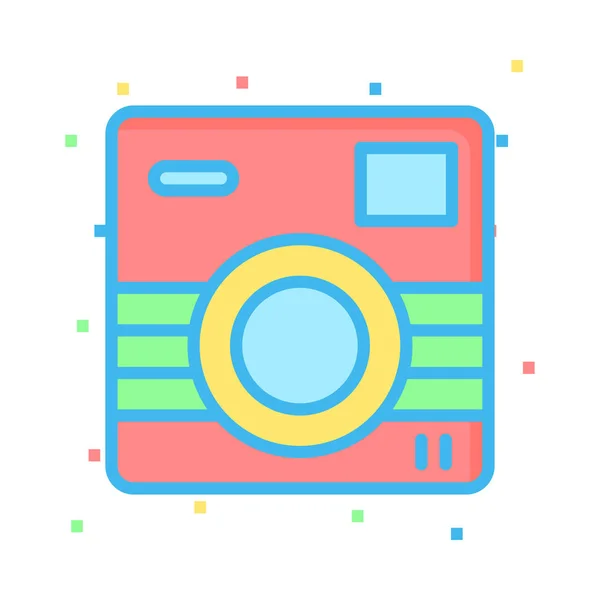 Иконка Плоской Камеры Вектор Иллюстрация Концепция Фотографии — стоковый вектор