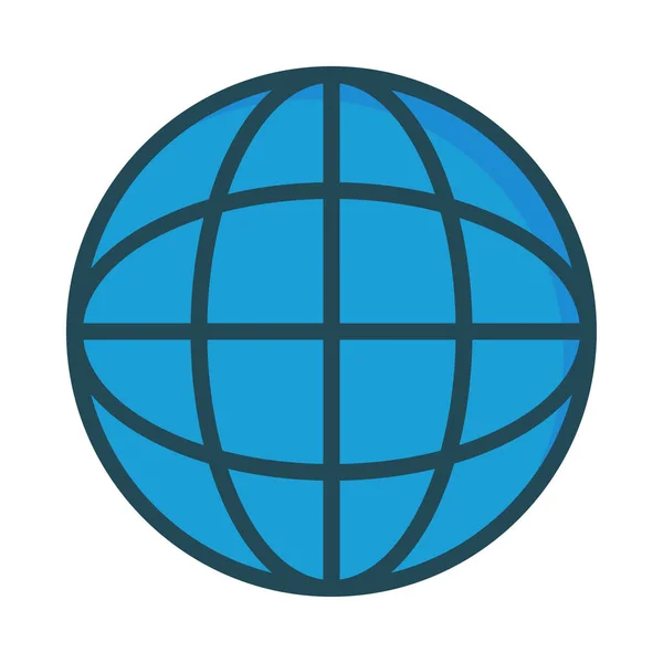 Wereld Wereldwijde Browser Platte Pictogram Vector Illustratie — Stockvector