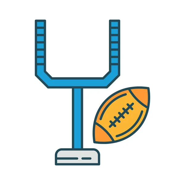 Rugby Sport Flaches Symbol Isoliert Auf Weißem Hintergrund Vektor Illustration — Stockvektor