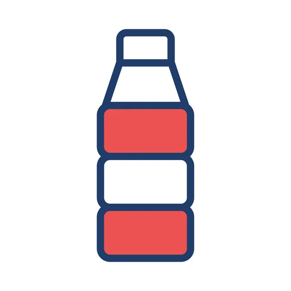 Kunststoff Wasserflasche Flaches Symbol Vektor Illustration — Stockvektor