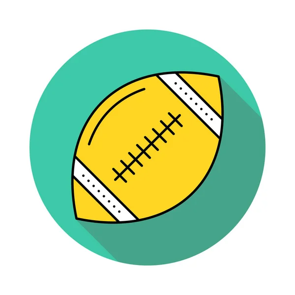 Rugby Ball Flaches Symbol Isoliert Auf Weißem Hintergrund Vektor Illustration — Stockvektor