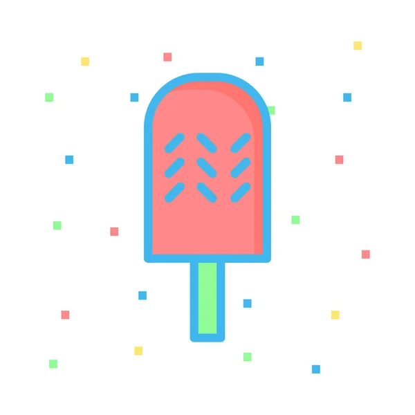 Sweet Ice Cream Flat Icon Vector Illustration — Stock Vector