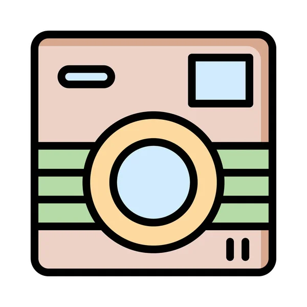 Camera Flat Icon Vector Illustration Photography Concept — Stock Vector