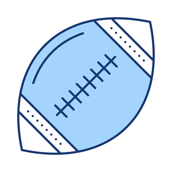 Rugby Bola Plana Ícone Isolado Fundo Branco Vetor Ilustração — Vetor de Stock