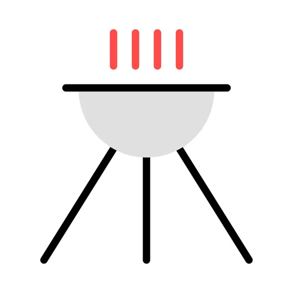 Grilled Barbecue Food Flat Icon Vector Illustration — Stock Vector