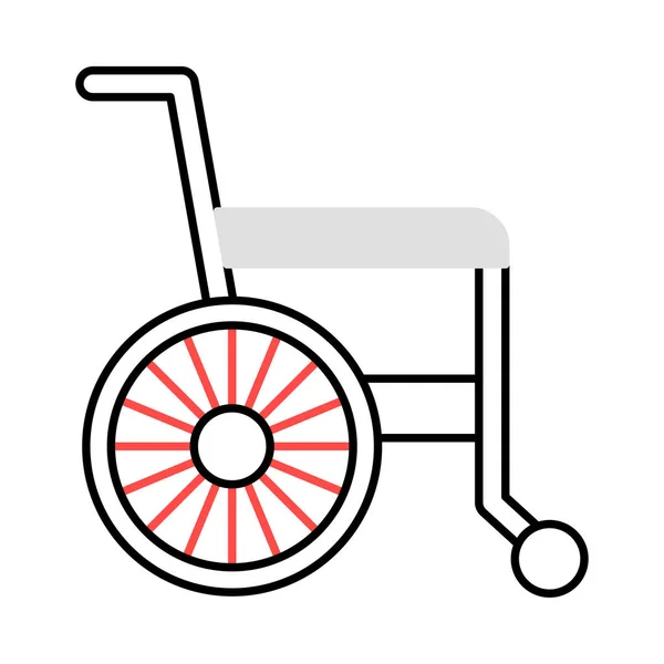 Αναπηρικό Αμαξίδιο Επίπεδη Εικονίδιο Που Απομονώνονται Λευκό Φόντο Διάνυσμα Εικονογράφηση — Διανυσματικό Αρχείο
