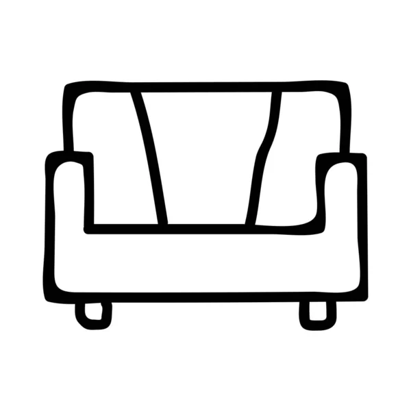 Ikon Sofa Datar Vektor Ilustrasi Konsep Interior - Stok Vektor