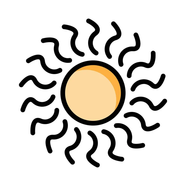 Sun Flat Icon Vector Illustration Summer Time Concept — Stock Vector