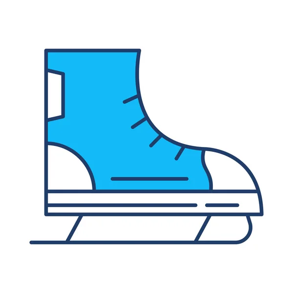 Ice Skating Shoe Flat Icon Isolated White Background Vector Illustration — Stock Vector