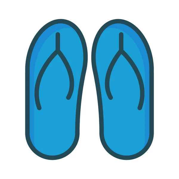 Flip Flop Platte Pictogram Vector Illustratie — Stockvector