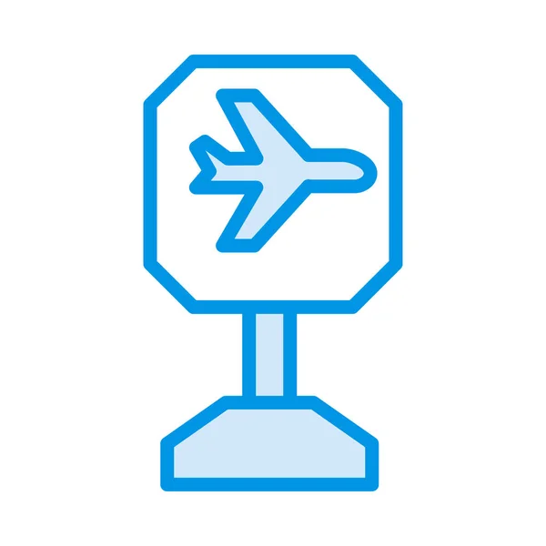 Flughafenschild Flaches Symbol Vektor Illustration — Stockvektor