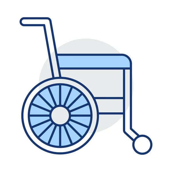 Αναπηρικό Αμαξίδιο Επίπεδη Εικονίδιο Που Απομονώνονται Λευκό Φόντο Διάνυσμα Εικονογράφηση — Διανυσματικό Αρχείο