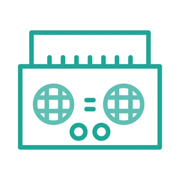 Cassette Radio Icono Plano Vector Ilustración — Archivo Imágenes Vectoriales