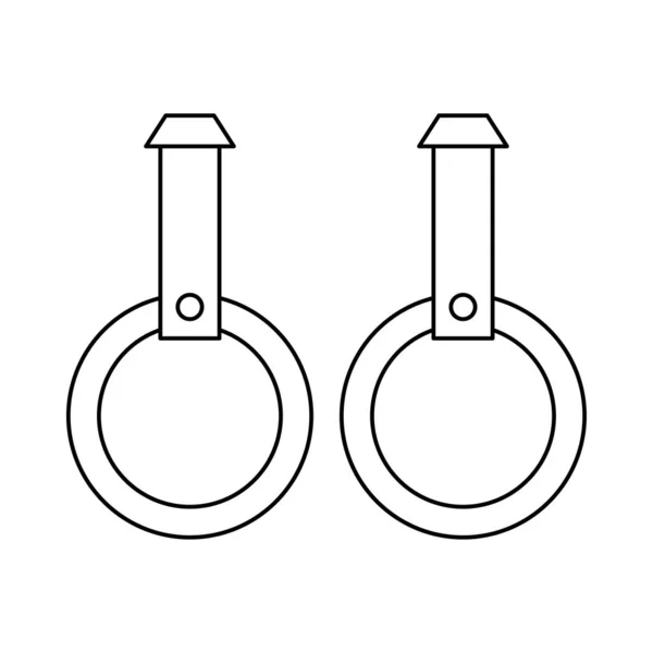 Gymnastické Kruhy Ploché Ikony Izolovaných Bílém Pozadí Vektor Ilustrace — Stockový vektor
