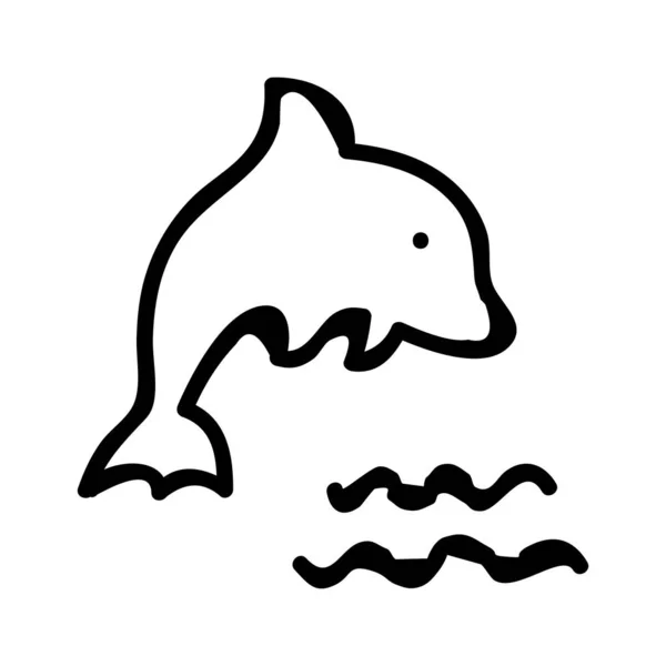 Dolphin Flat Ikonen Vektor Illustration — Stock vektor