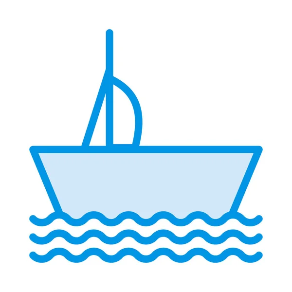 Яхта Плоский Значок Вектор Ілюстрація Круїз Концепція — стоковий вектор