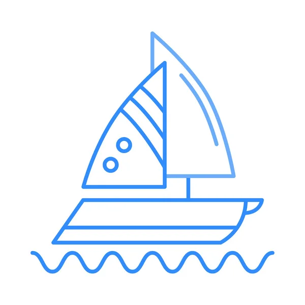 Яхта Плоский Значок Ізольований Білому Тлі Вектор Ілюстрація — стоковий вектор