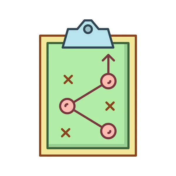 Πρόχειρο Επίπεδη Εικονίδιο Στρατηγική Που Απομονώνονται Λευκό Φόντο Διάνυσμα Εικονογράφηση — Διανυσματικό Αρχείο