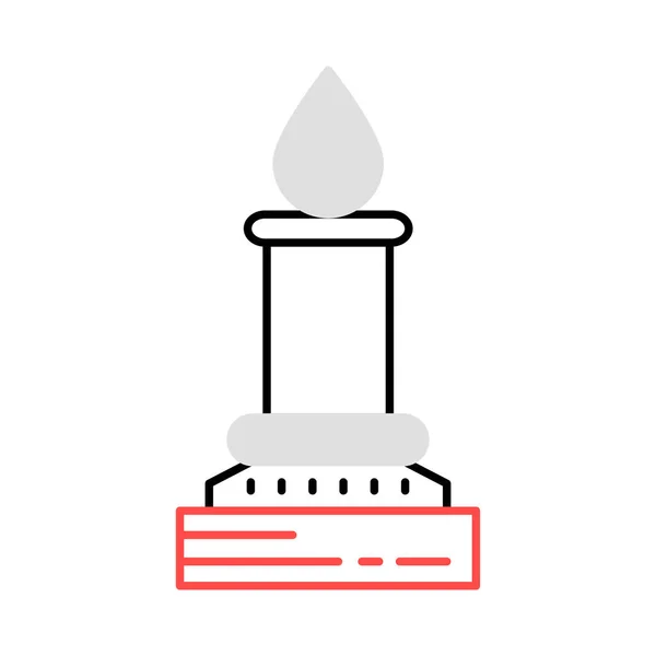 Меморіальна Свічка Плоска Ікона Ізольована Білому Тлі Вектор Ілюстрація — стоковий вектор