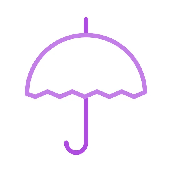 Rain Umbrella Flat Icon Vector Illustration — Stock Vector