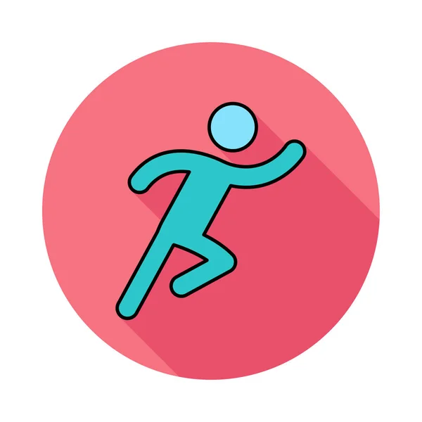 Marathon Runner Icono Plano Aislado Sobre Fondo Blanco Vector Ilustración — Vector de stock