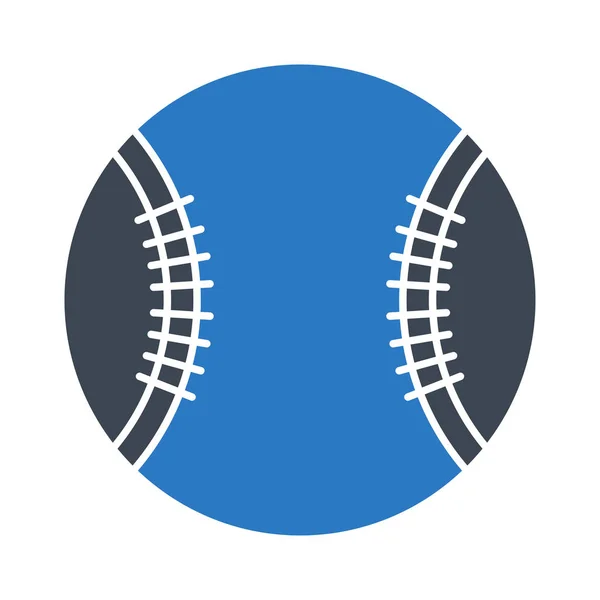 ソフトボール ボール フラット アイコン白背景 ベクトル イラストに分離 — ストックベクタ