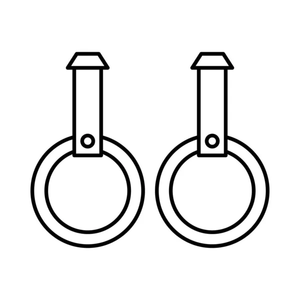 Turnringe Flaches Symbol Isoliert Auf Weißem Hintergrund Vektor Illustration — Stockvektor