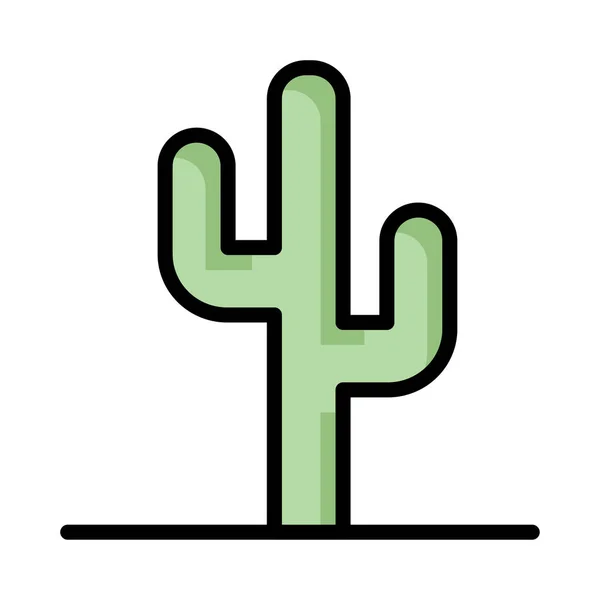 Cactus Flat Icono Vector Ilustración — Vector de stock