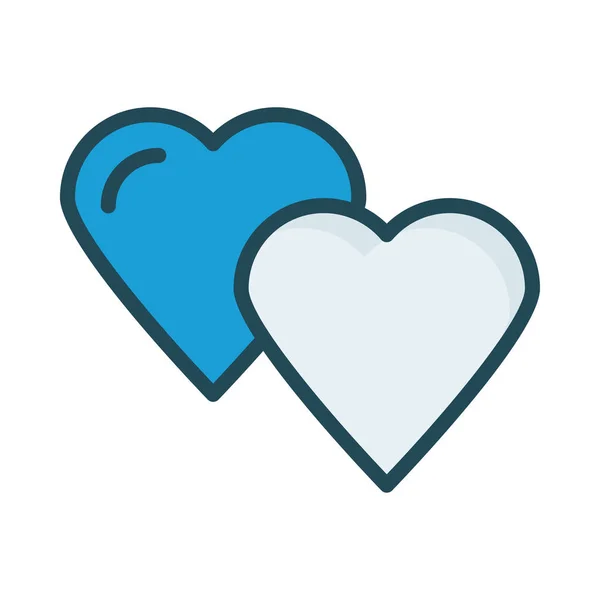 Hearts Flat Icon Vector Illustration Love Romantic Concept — Stock Vector