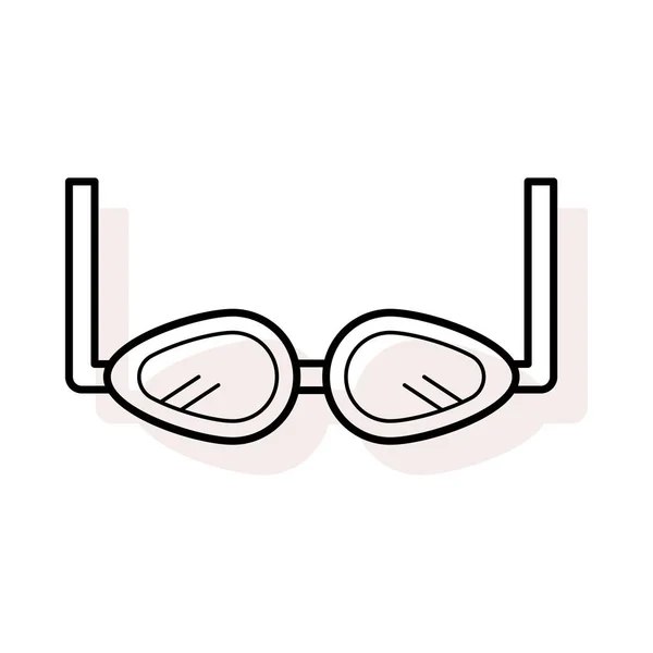 Gafas Baño Icono Plano Vector Ilustración — Vector de stock