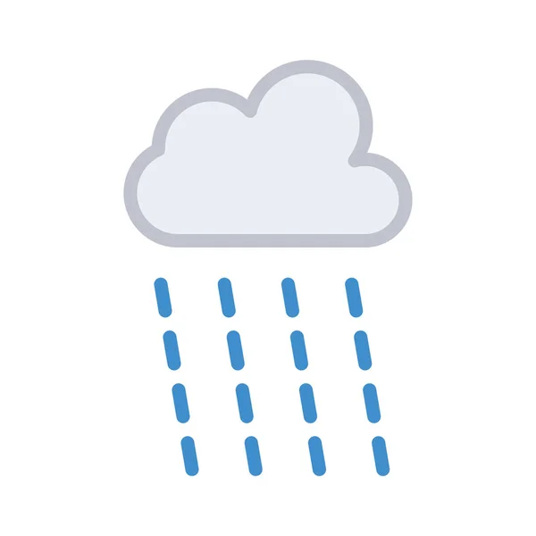 Regen Wolk Platte Pictogram Vector Illustratie — Stockvector