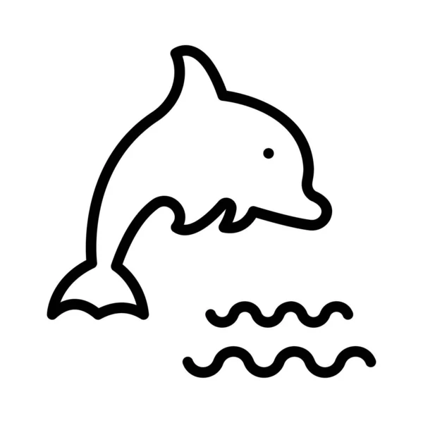 Dolphin Flat Ikonen Vektor Illustration — Stock vektor