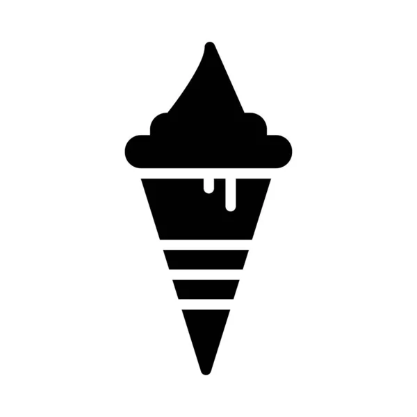 Солодке Морозиво Плоский Значок Вектор Ілюстрація — стоковий вектор