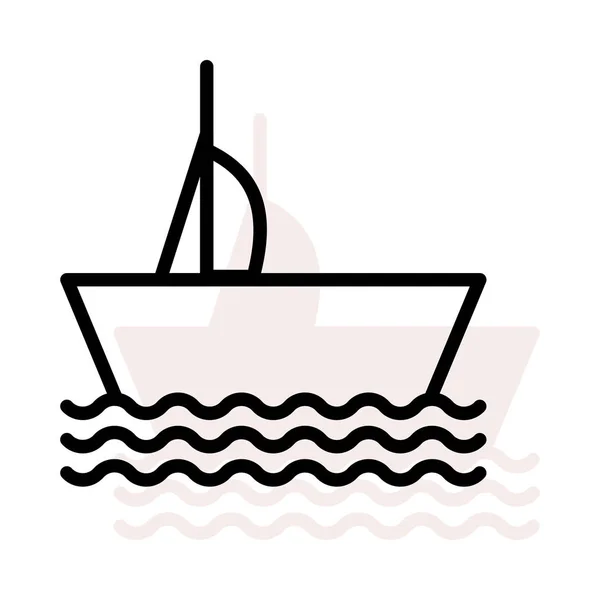 Jacht Boot Web Vector Pictogram — Stockvector