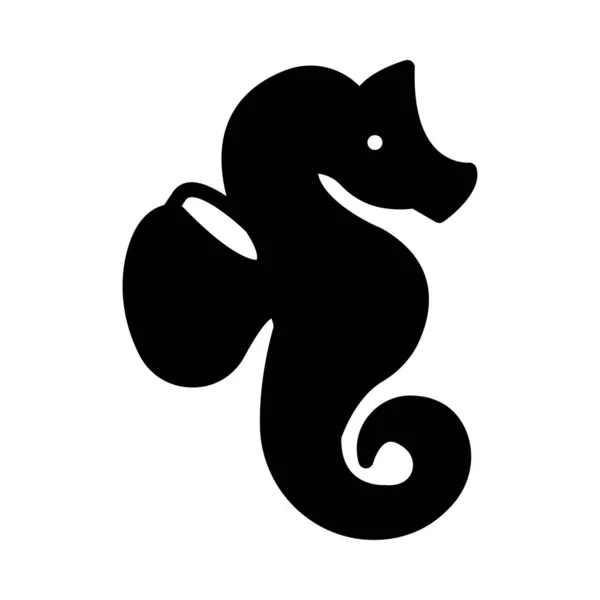 Seahorse Platte Pictogram Vector Illustratie — Stockvector