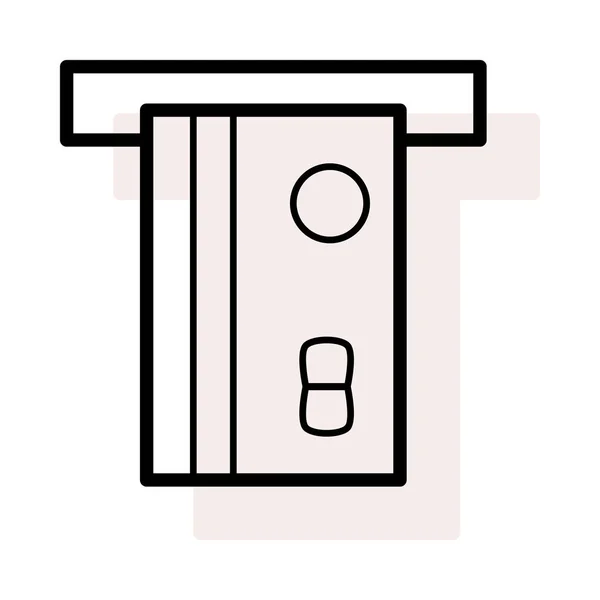 Atm Retirer Icône Plate Vecteur Illustration — Image vectorielle
