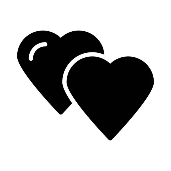 Сердца Плоская Икона Вектор Иллюстрация Любовь Романтическая Концепция — стоковый вектор