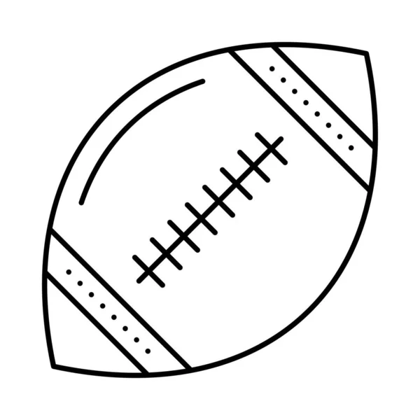 Rugby Boll Flat Ikonen Isolerad Vit Bakgrund Vektor Illustration — Stock vektor