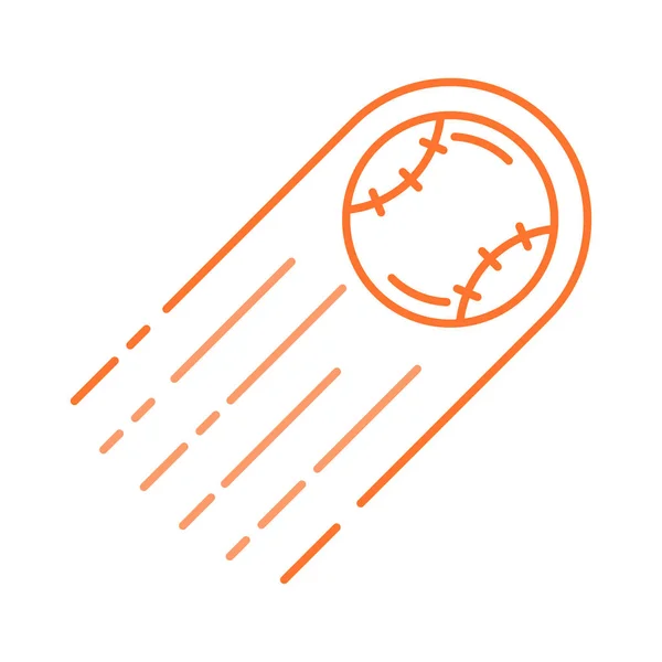 Béisbol Tiro Plano Icono Aislado Sobre Fondo Blanco Vector Ilustración — Vector de stock