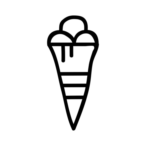 Helado Dulce Icono Plano Vector Ilustración — Vector de stock